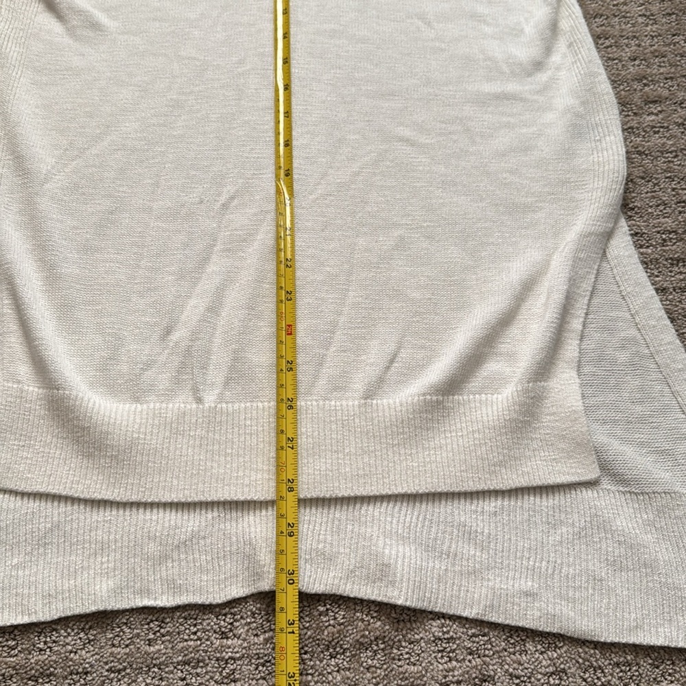 NWT Anthropologie White Knit V-Neck Tank Top High Low Hem Size S - Picture 6 of 6